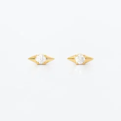 London Single Diamond Spike Studs