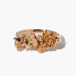 Lotus with Lily Pad, Peonies, & Diamond Dewdrops on Eos Garden Ring