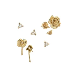 Lotus with Lily Pad, Peonies, & Diamond Dewdrops on Eos Garden Ring