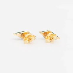 Malachite & Diamond Pietra Studs