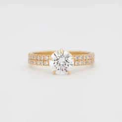 Maxi Pavé Vault Five-Prong Solitaire