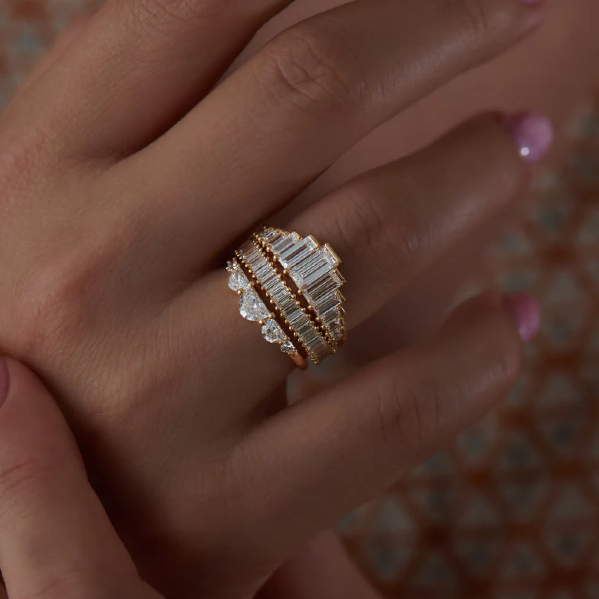 Meridian Baguette Diamond Half Eternity Band