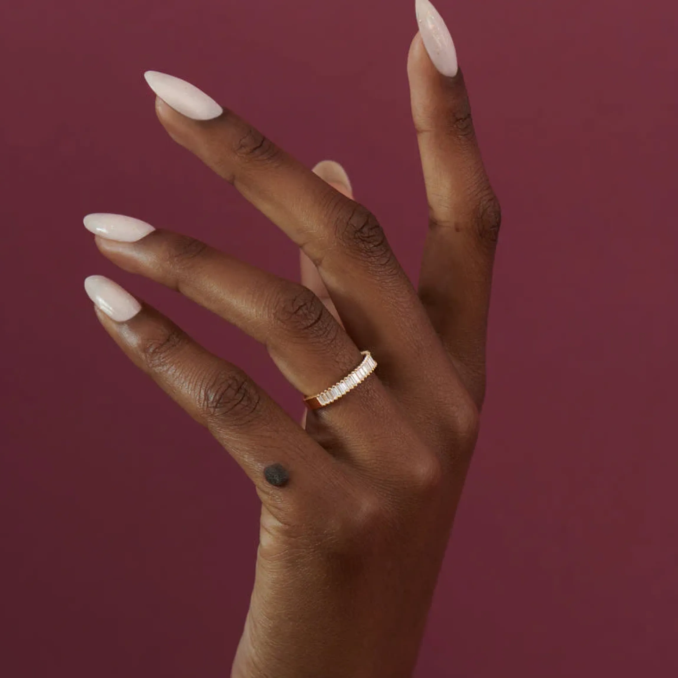 Meridian Baguette Diamond Half Eternity Band