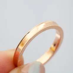 Milgrain Rose Gold Band