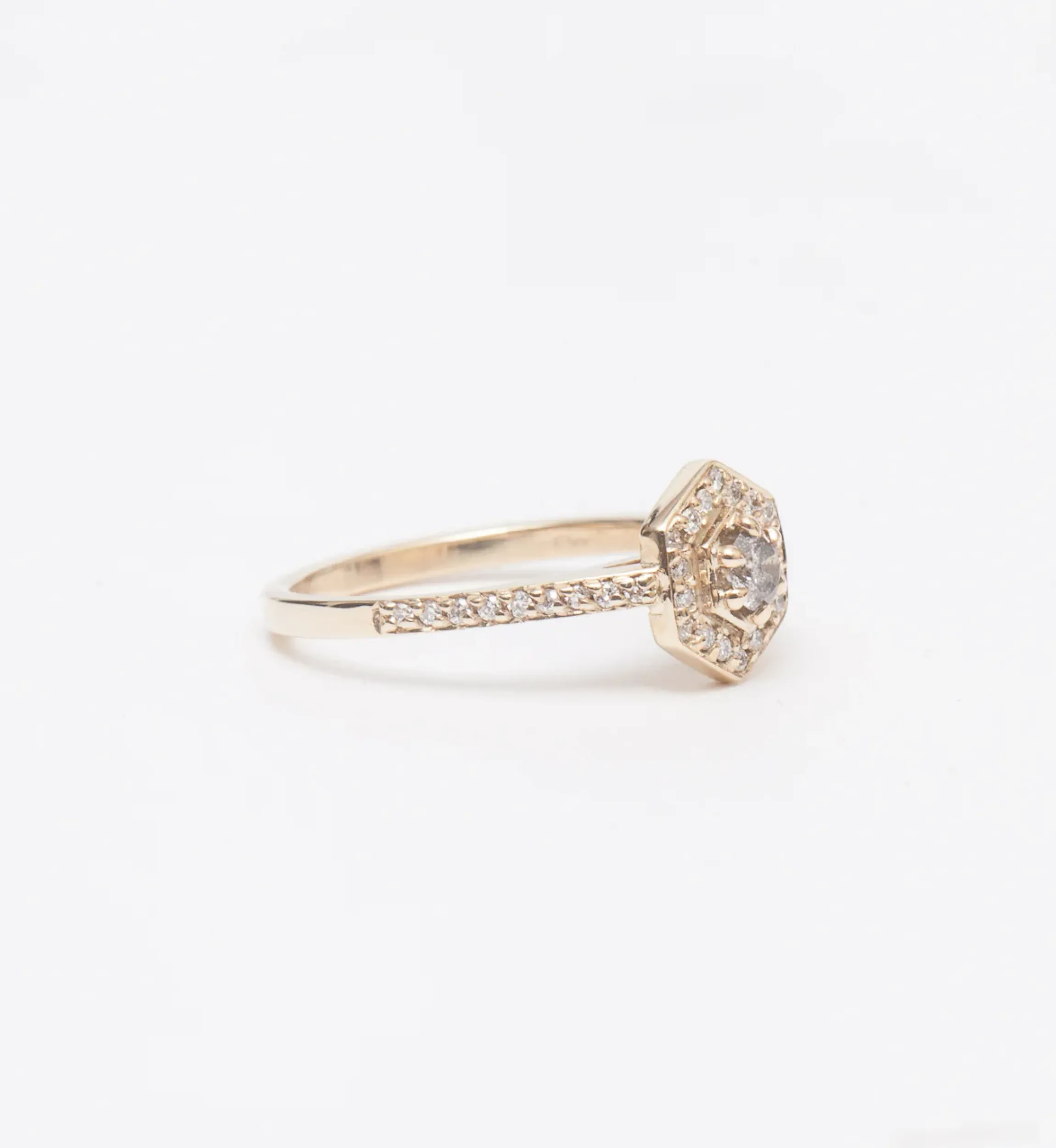 Mini Hex Engagement Ring