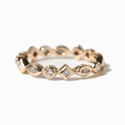 Mixed Stone Bezel Set Eternity Ring