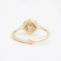 Multiple Cut Cluster with Teal Sapphires and Diamonds