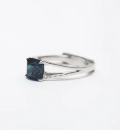 Nigerian Sapphire Centered & Acute Ring Set