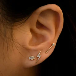 One Step Bar Diamond Earrings