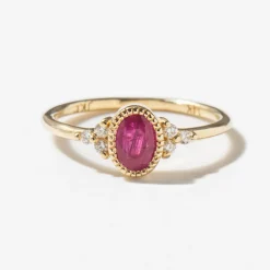 Oval Ruby Cluster Ring