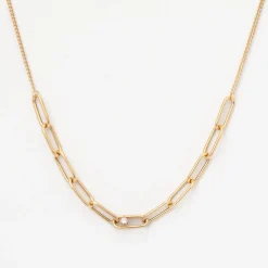 Paperclip Link Station with Diamond Necklace