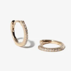 Pavé Diamond Huggie Hoops