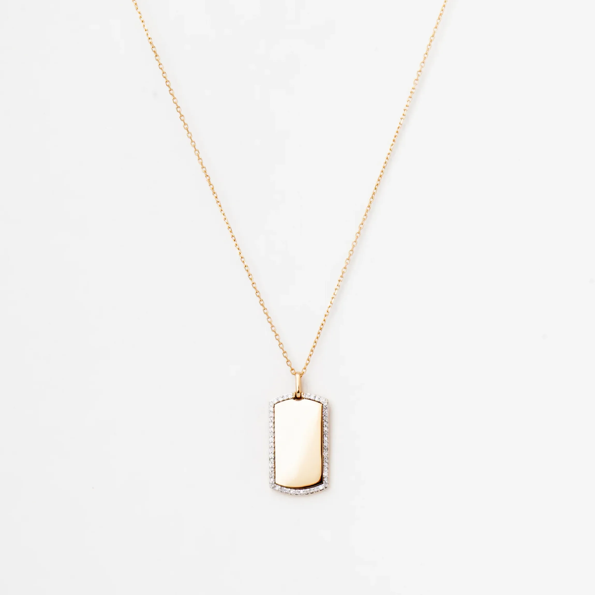Pavé Dog Tag Necklace