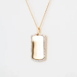 Pavé Dog Tag Necklace