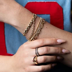 Pavé Link Medium Curb Chain Bracelet