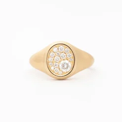 Pavé Oval Signet Ring