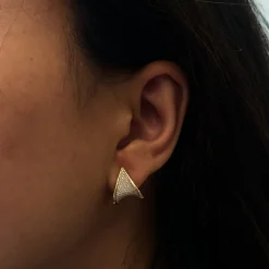 Pave Diamond Hoop Earrings