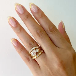Pear & Round Maisonette Ring