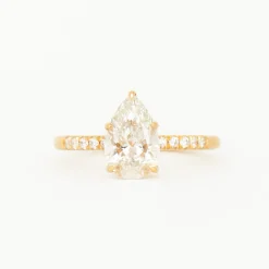 Pear Diamond Pavé Vault Ring