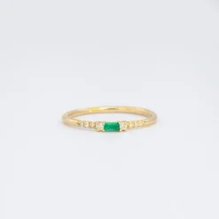 Petite Emerald Baguette Equilibrium Ring