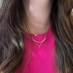 Pink Pearl Arc Necklace
