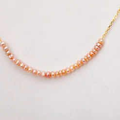 Pink Pearl Arc Necklace