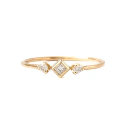 Princess & Two Prong Diamond Ring
