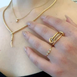 Princess & Two Prong Diamond Ring