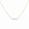 Princess Diamond & Pavé Bar Necklace