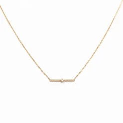 Princess Diamond & Pavé Bar Necklace