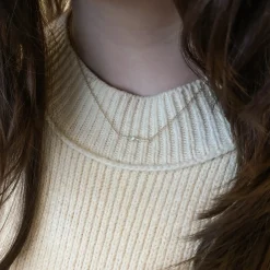 Princess Diamond & Pavé Bar Necklace