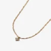 Princess Diamond Tube Bar Chain Necklace