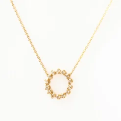 Prong Diamond Circle Necklace