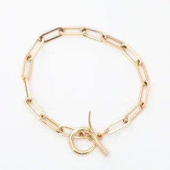 Rectangular Link Bracelet with Tusk Clasp