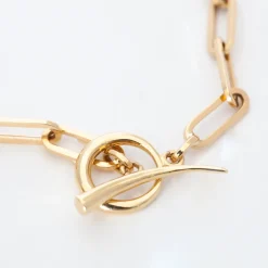 Rectangular Link Bracelet with Tusk Clasp