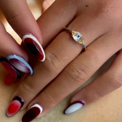 Rock Crystal Big Eye Ring