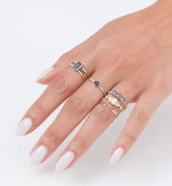 Rose Cut Sapphire Equilibrium Cuff Ring