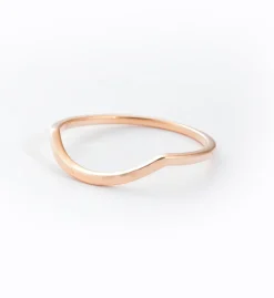 Rose Gold Hammered Delicate Curve Band