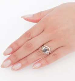 Salt & Pepper Cushion Diamond Theda Ring
