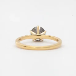 Salt and Pepper Diamond Vault Five-Prong Solitaire