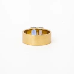 Sapphire & Champagne Diamond Menhir No. 5 Ring