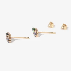 Sapphire, Tourmaline, & Diamond Bevy Earring