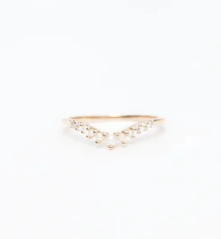 Seed Pearl & White Diamond Tiara Curve Band