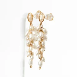 Shadow Diamond & Pearl Earrings