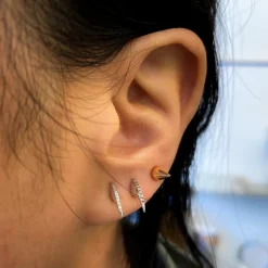 Silver & Black Diamond Talon Studs