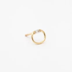 Single Baguette Teeny Doorknocker Stud