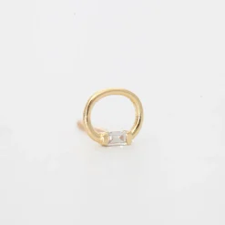 Single Baguette Teeny Doorknocker Stud