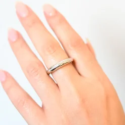 Single Line Pavé Rising Tusk Ring