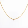 Single Prong Diamond Small Curb Chain Necklace