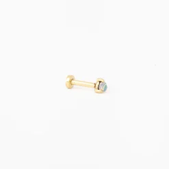 Single Small Opal Stud w/ 5 mm Flat Back